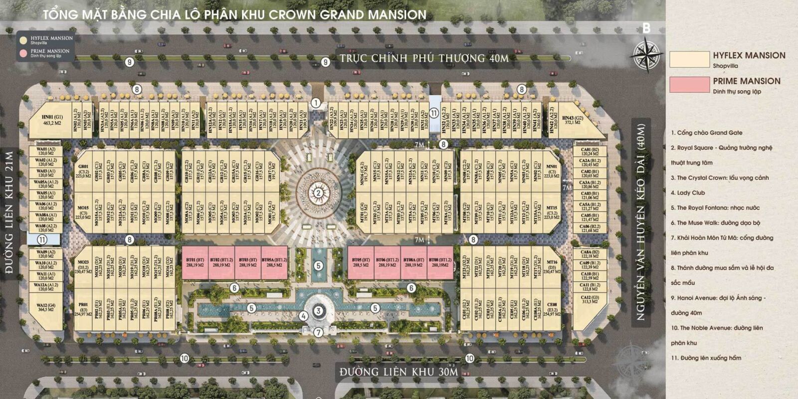mặt bằng phân khu crown grand mansion noble palace tây hồ