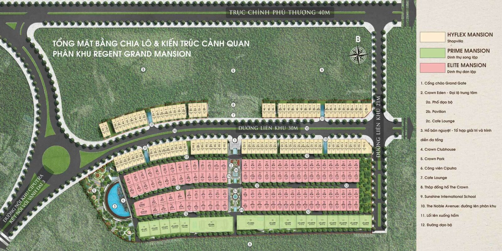 mặt bằng phân khu regent grand mansion noble palace tây hồ