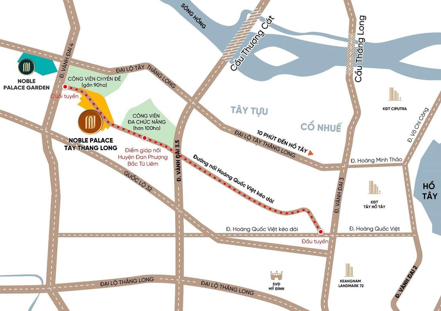 vị trí dự án noble palace garden đan phượng hà nội