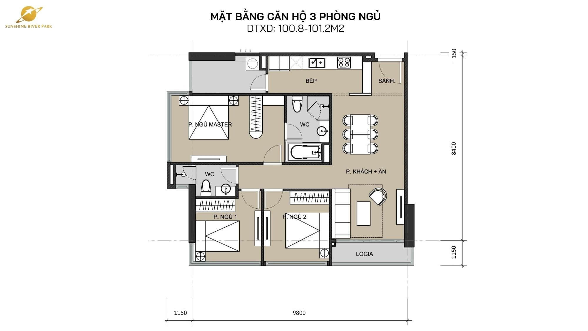 thiết kế căn hộ sunshine river park tây hồ